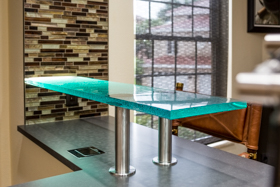 floating glass countertop